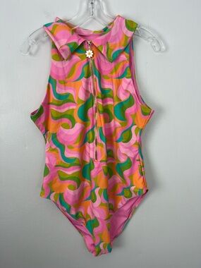 Show Me Your MuMu Barbie Logo One Piece Swimsuit 70s Mod